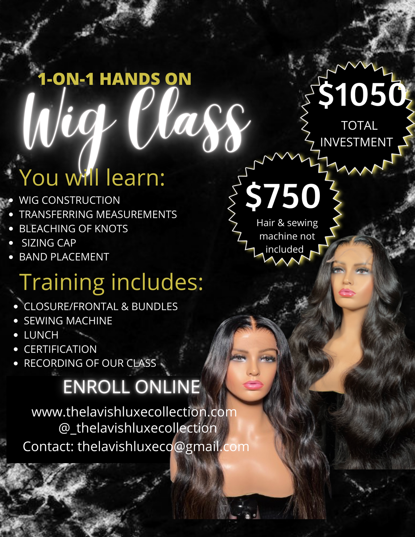 Wig Making One on One Class